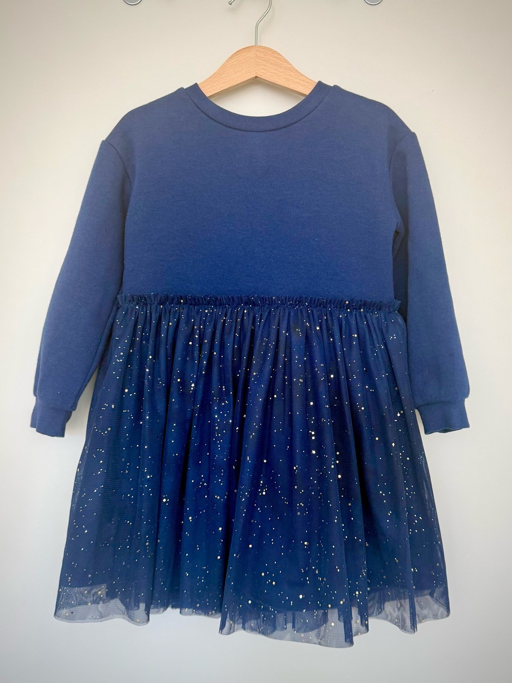 okie dokie Navy Glitter Tulle Dress